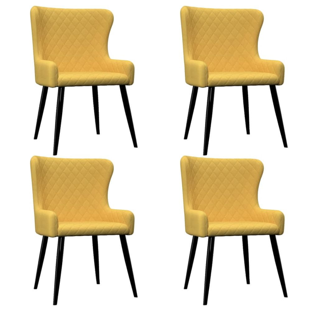 Petromila vidaXL Jedálenské stoličky 4 ks žlté látkové